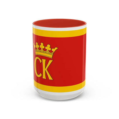 Flag of Kielce Poland - Accent Coffee Mug-15oz-Red-Go Mug Yourself