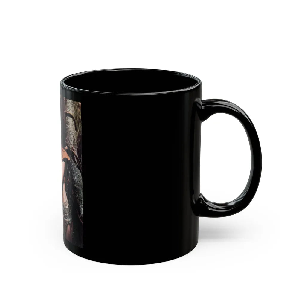 Caroline Munro #226 (Vintage Female Icon) Black Coffee Mug-Go Mug Yourself