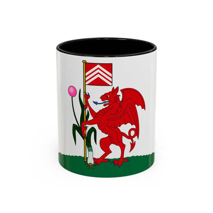 Flag of Cardiff UK - Accent Coffee Mug-11oz-Black-Go Mug Yourself