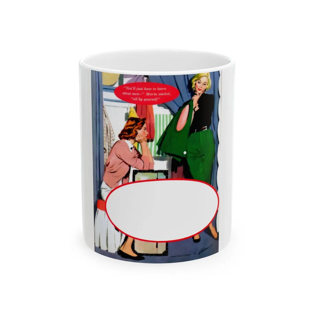 Dress For A Pretty Girl, Woman's Home Companion, August 1955 - White Coffee Mug-11oz-Go Mug Yourself