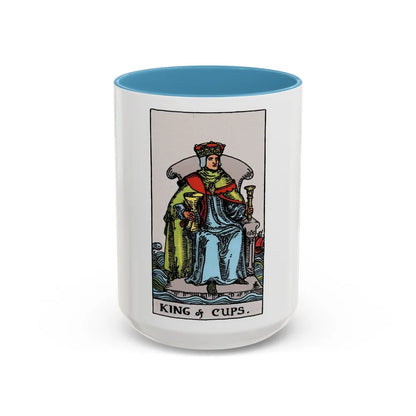 The King of Cups (Tarot Card) Accent Coffee Mug-15oz-Light Blue-Go Mug Yourself