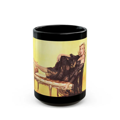 Leslie Parrish #205 (Vintage Female Icon) Black Coffee Mug-15oz-Go Mug Yourself