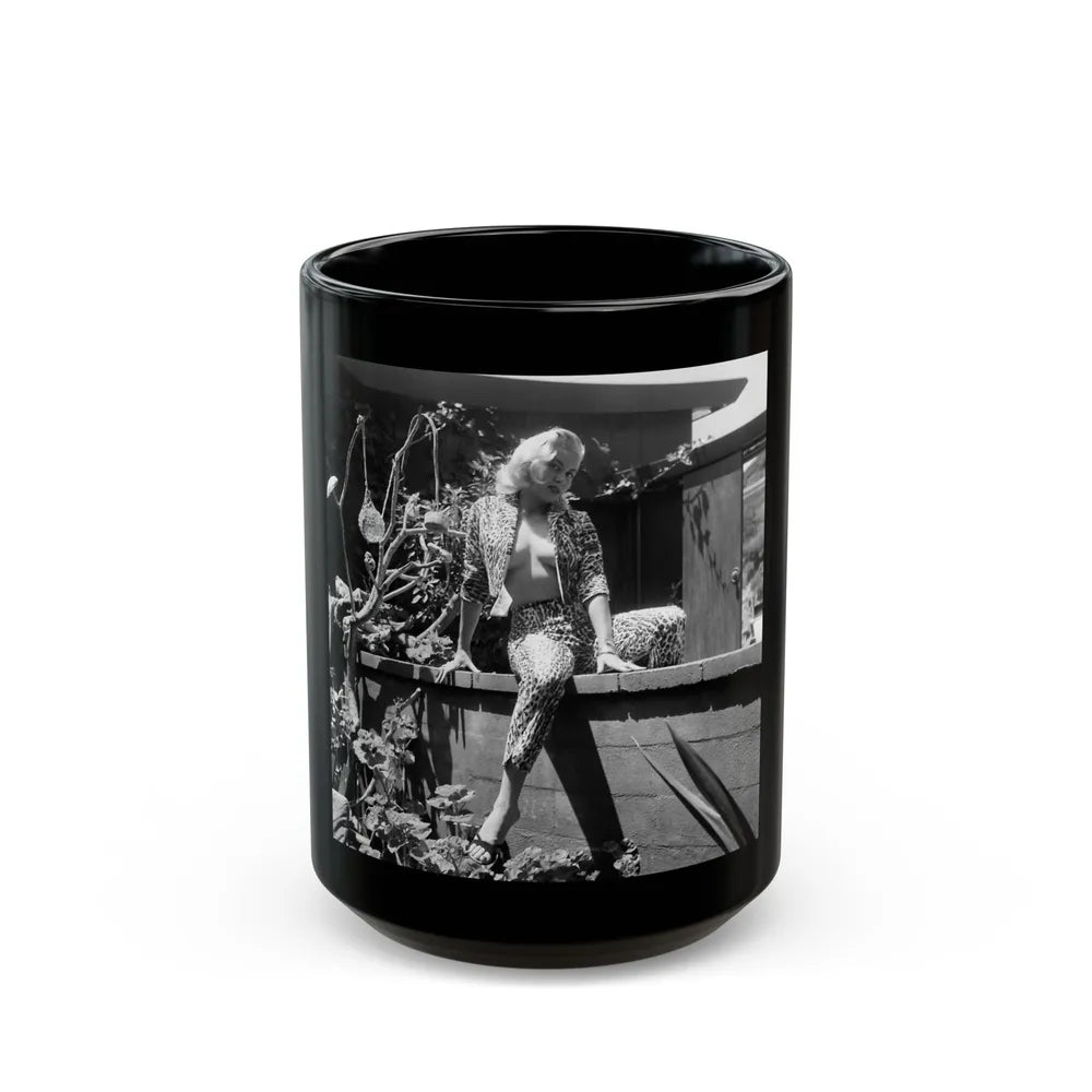 Jeanne Carmen #53 (Vintage Female Icon) Black Coffee Mug-15oz-Go Mug Yourself