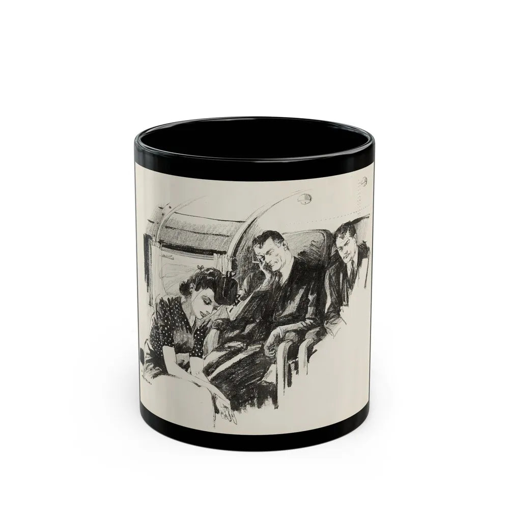 Blue Book Magazine Illustration, February 1943 - Black Coffee Mug-11oz-Go Mug Yourself