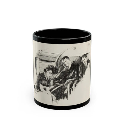 Blue Book Magazine Illustration, February 1943 - Black Coffee Mug-11oz-Go Mug Yourself