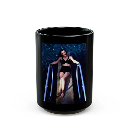 Barbara Stanwyck #134 (Vintage Female Icon) Black Coffee Mug-15oz-Go Mug Yourself