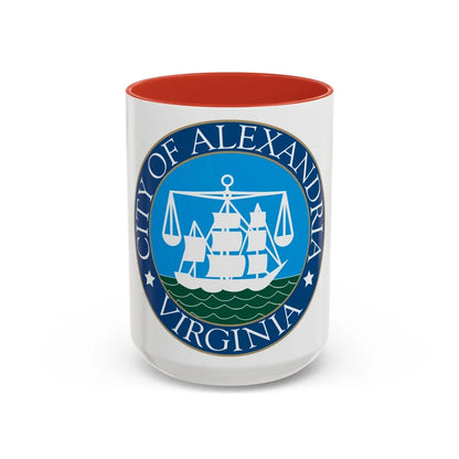 Seal of Alexandria Virginia - Accent Coffee Mug-15oz-Red-Go Mug Yourself