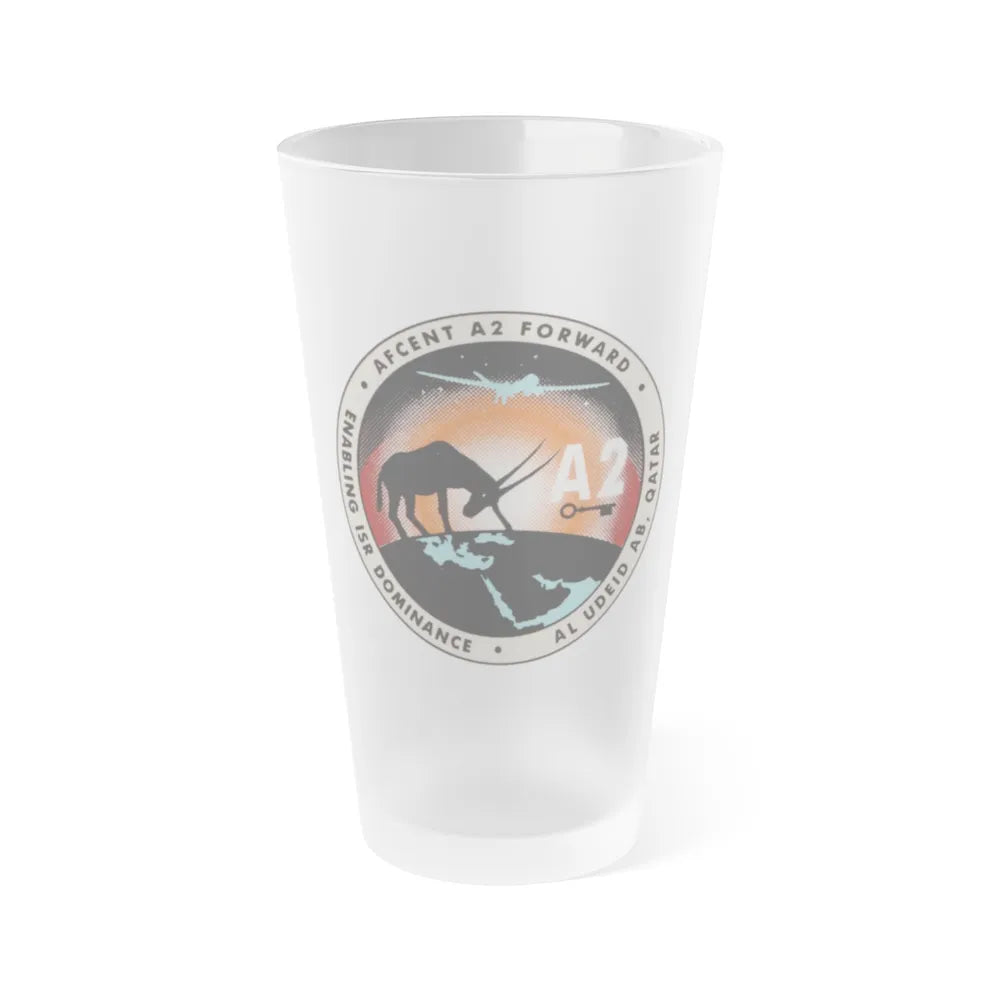 AFCENT A2 Forward (U.S. Air Force) Frosted Pint Glass 16oz-Go Mug Yourself