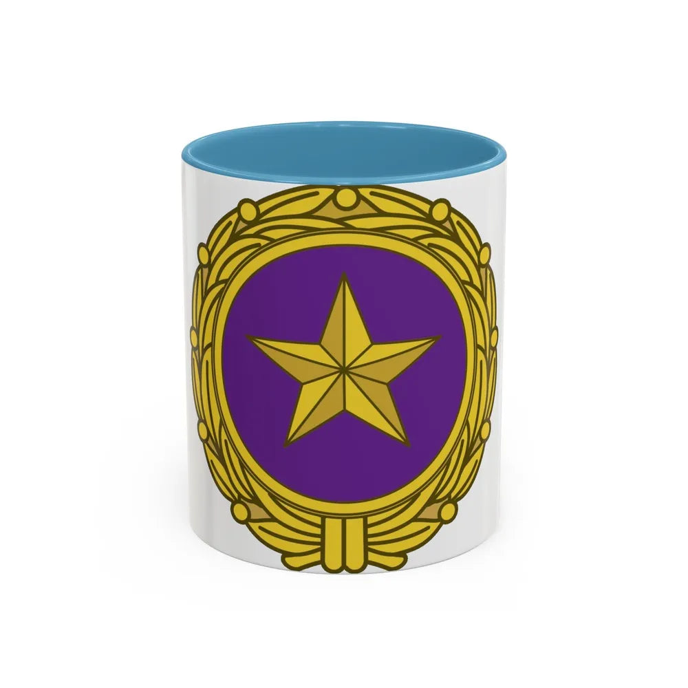 Gold Star Lapel (U.S. Army) Accent Coffee Mug-11oz-Light Blue-Go Mug Yourself