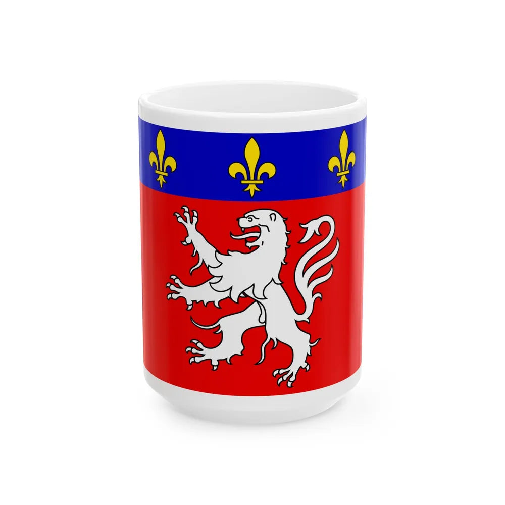 Flag of Grand Lyon France 2 - White Coffee Mug-15oz-Go Mug Yourself