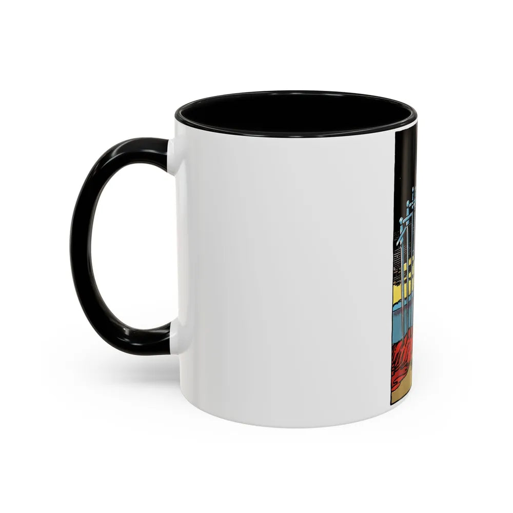 The 10 of Swords (Tarot Card) Accent Coffee Mug-Go Mug Yourself