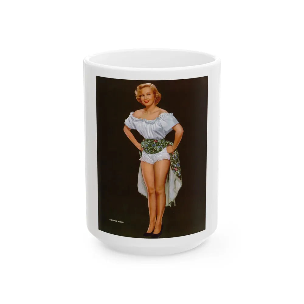 Virginia Mayo #222 - Photoplay Pin-Ups Magazine Issue #01 (Vintage Female Icon) White Coffee Mug-15oz-Go Mug Yourself