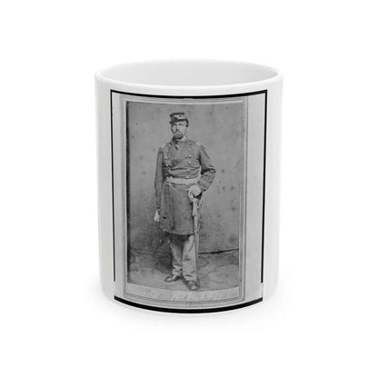 Colonel Geza Milahotzy, Union Officer In The 24th Illinois Infantry Regiment, Full-Length Portrait, Standing, Facing Front (U.S. Civil War) White Coffee Mug-11oz-Go Mug Yourself