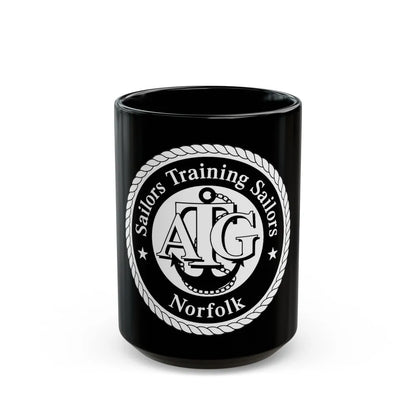 AFLOAT Training Group ATG Norfolk BW (U.S. Navy) Black Coffee Mug-15oz-Go Mug Yourself