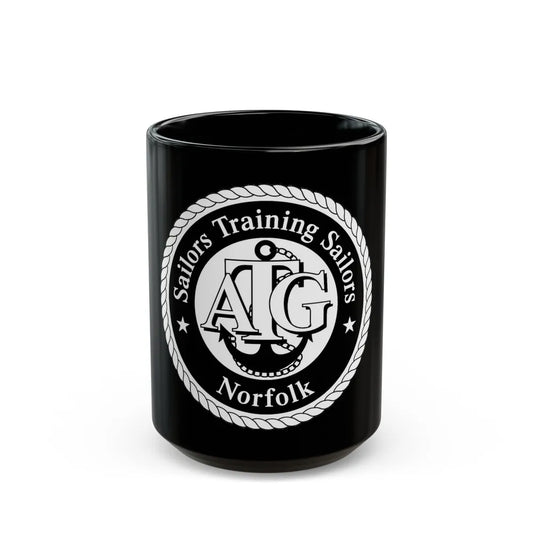 AFLOAT Training Group ATG Norfolk BW (U.S. Navy) Black Coffee Mug-15oz-Go Mug Yourself