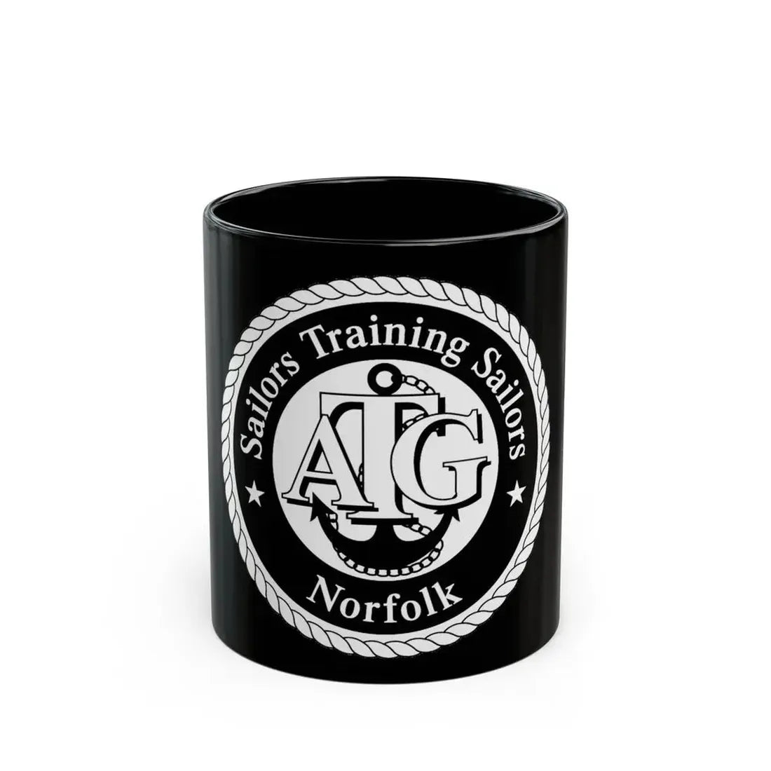 AFLOAT Training Group ATG Norfolk BW (U.S. Navy) Black Coffee Mug 11oz - Go Mug Yourself