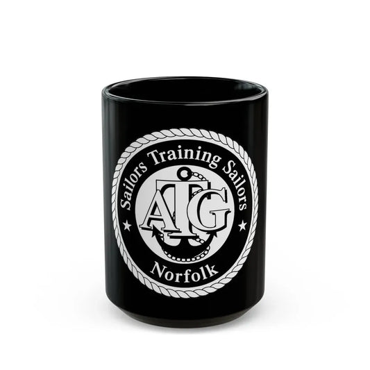 AFLOAT Training Group ATG Norfolk BW (U.S. Navy) Black Coffee Mug 15oz - Go Mug Yourself