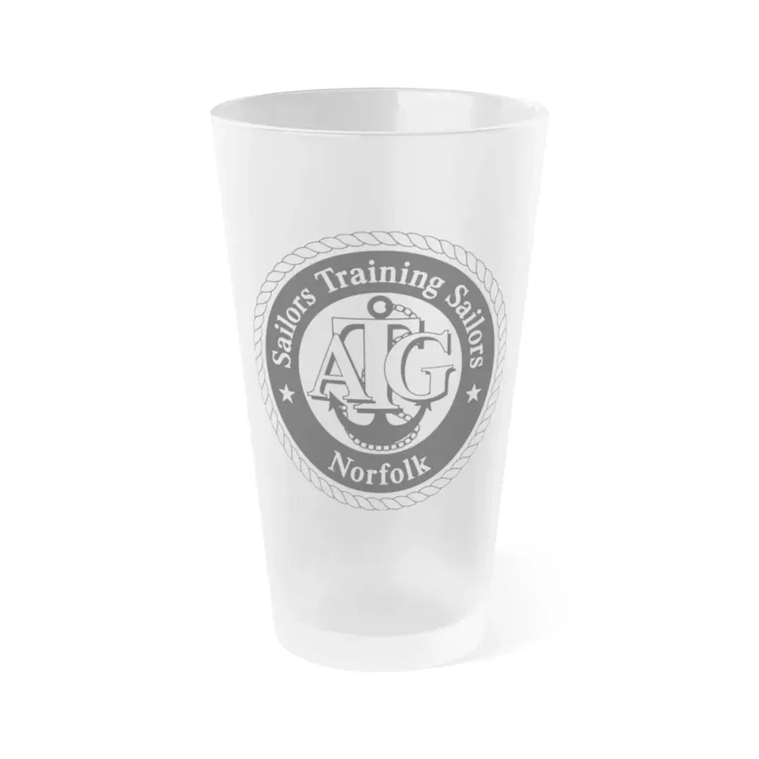AFLOAT Training Group ATG Norfolk BW (U.S. Navy) Frosted Pint Glass 16oz Default Title - Go Mug Yourself