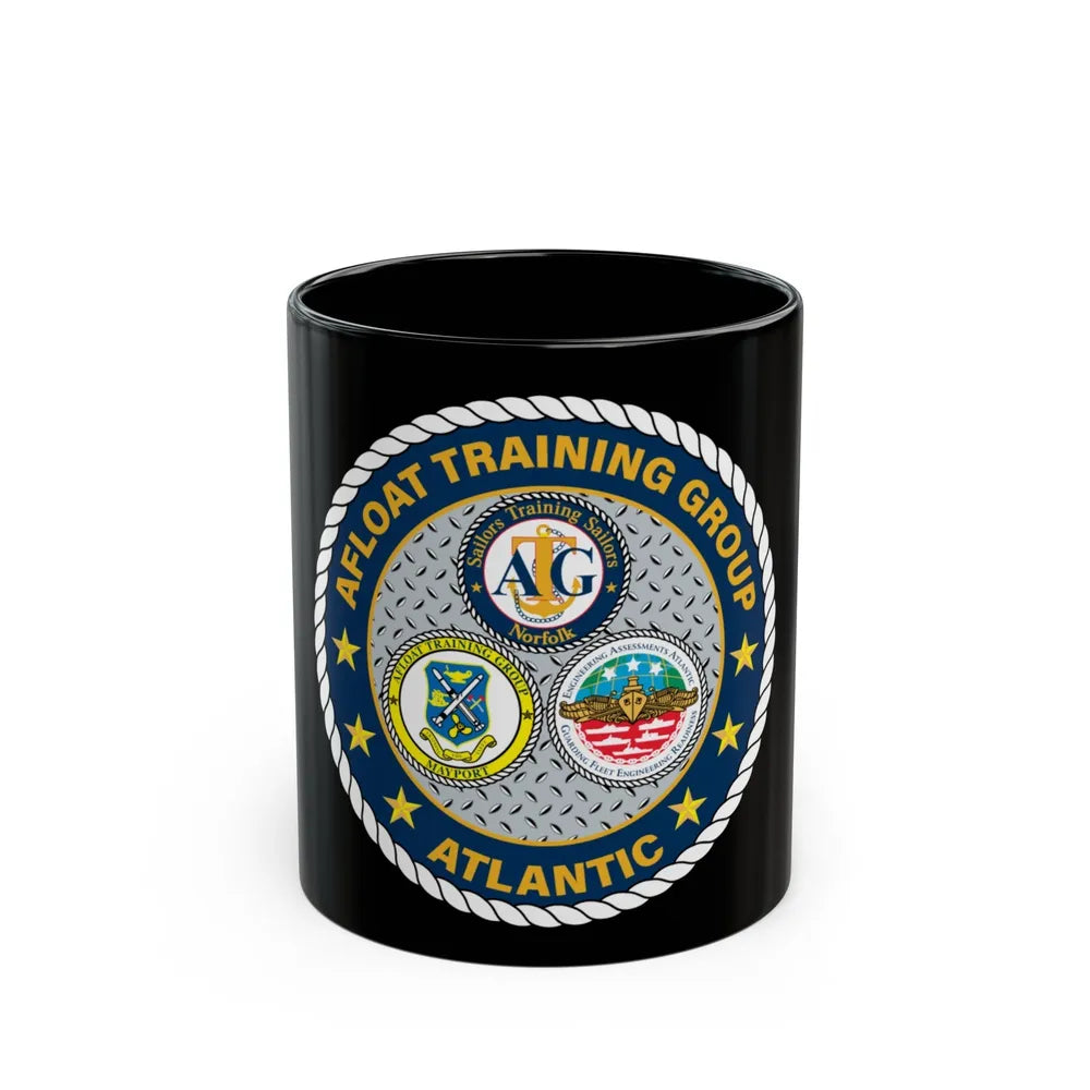 Afloat Training Group Atlantic (U.S. Navy) Black Coffee Mug-11oz-Go Mug Yourself