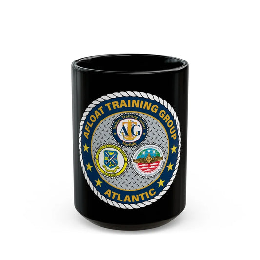 Afloat Training Group Atlantic (U.S. Navy) Black Coffee Mug-15oz-Go Mug Yourself