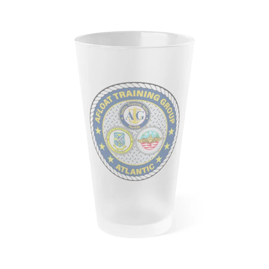 Afloat Training Group Atlantic (U.S. Navy) Frosted Pint Glass 16oz-Go Mug Yourself