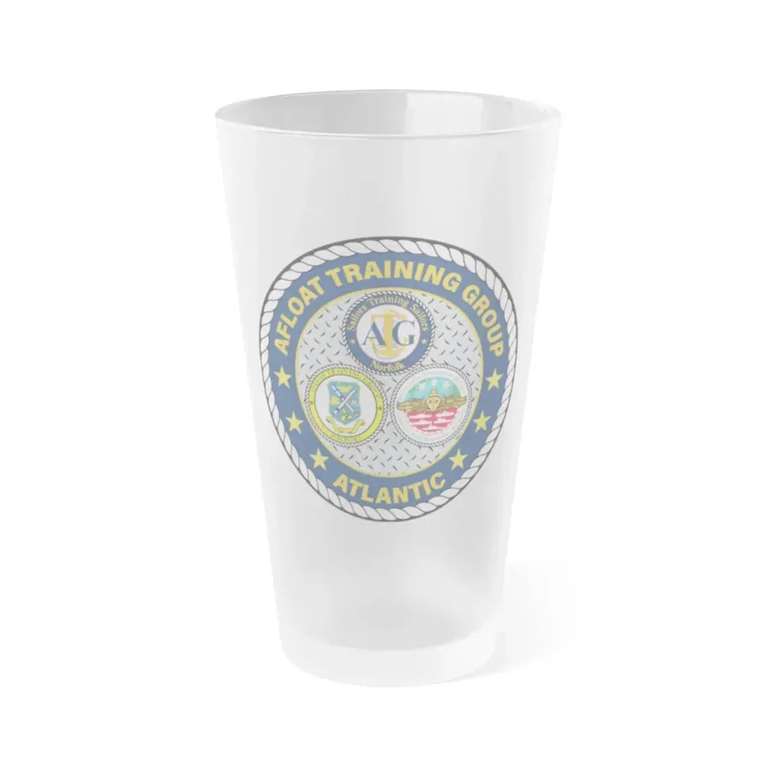 Afloat Training Group Atlantic (U.S. Navy) Frosted Pint Glass 16oz Default Title - Go Mug Yourself