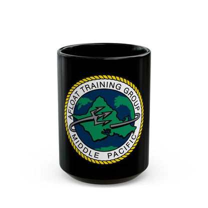 AFLOAT Training Group MID PACIFIC (U.S. Navy) Black Coffee Mug-15oz-Go Mug Yourself