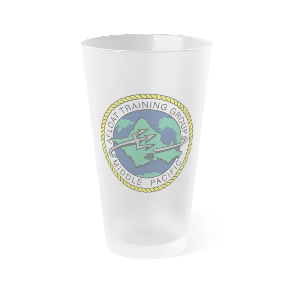 AFLOAT Training Group MID PACIFIC (U.S. Navy) Frosted Pint Glass 16oz-Go Mug Yourself