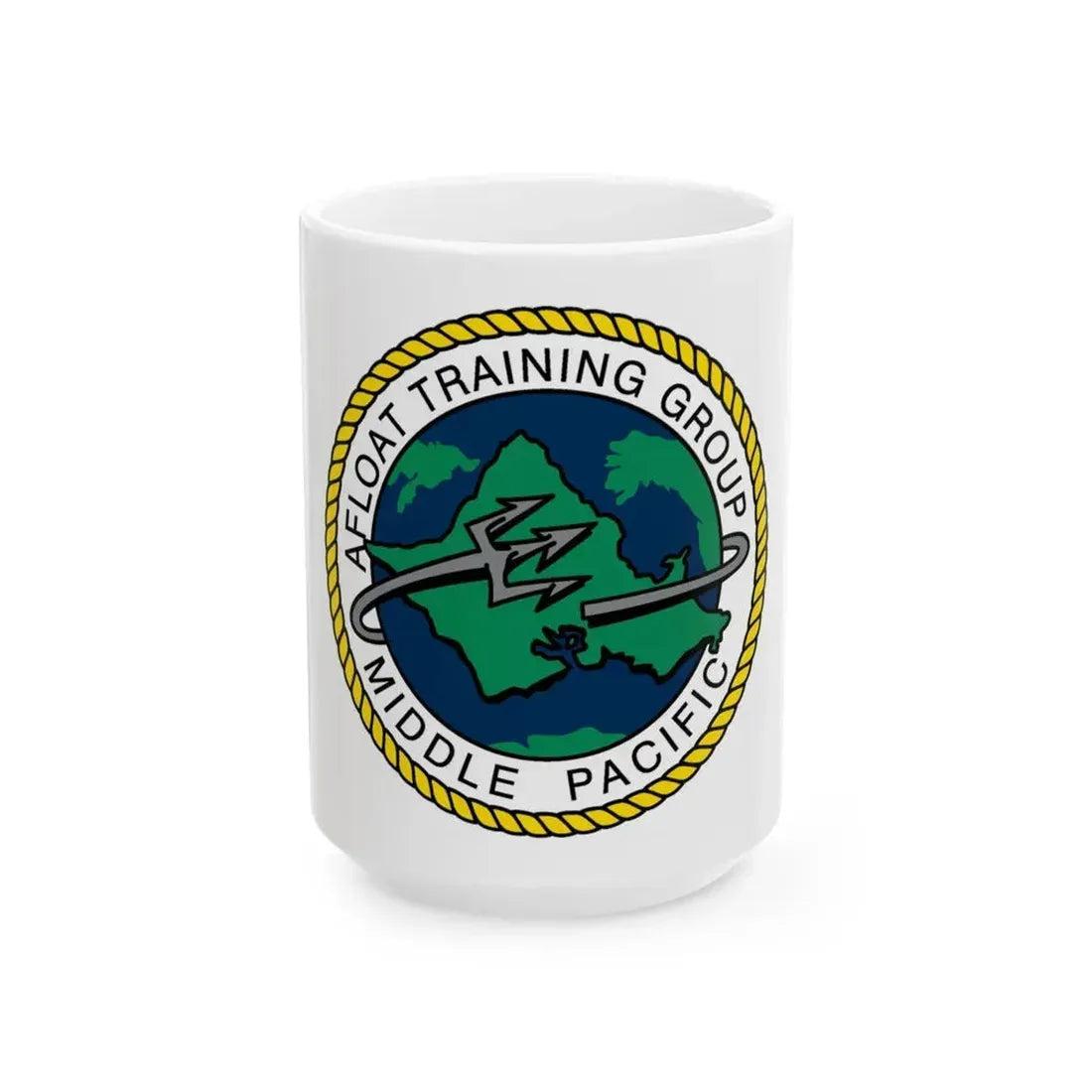 AFLOAT Training Group MID PACIFIC (U.S. Navy) White Coffee Mug 15oz - Go Mug Yourself