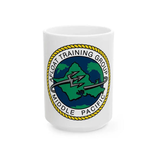 AFLOAT Training Group MID PACIFIC (U.S. Navy) White Coffee Mug 15oz - Go Mug Yourself