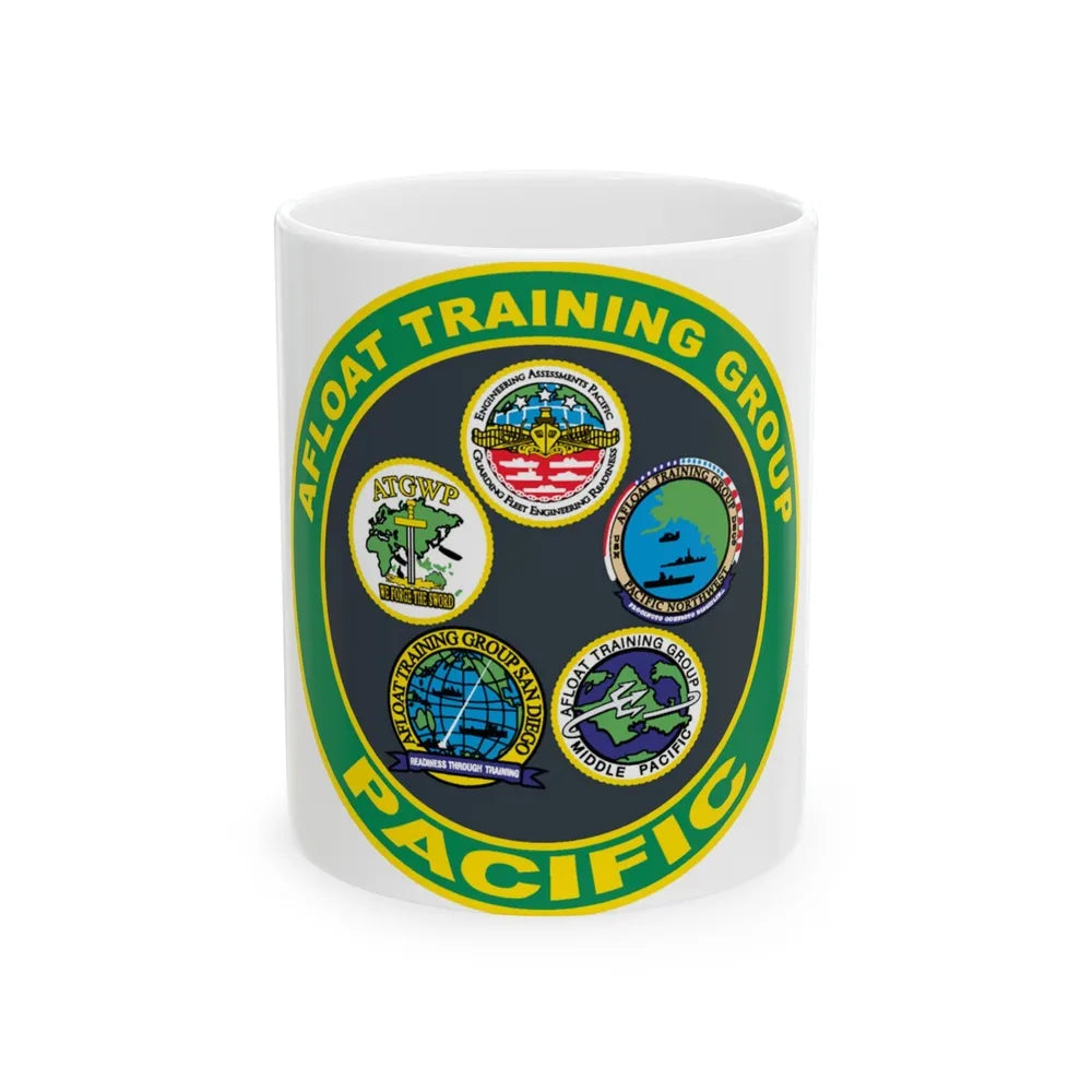 Afloat Training Group Pacific (U.S. Navy) White Coffee Mug-11oz-Go Mug Yourself