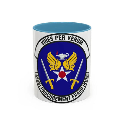 AFOSI Office of Procurement Fraud Investigations (U.S. Air Force) Accent Coffee Mug 11oz Light Blue - Go Mug Yourself