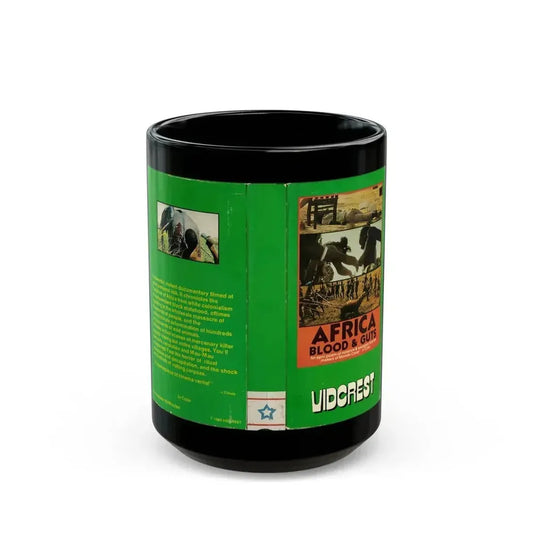 AFRICA BLOOD AND GUTS (VHS COVER) - Black Coffee Mug 15oz - Go Mug Yourself