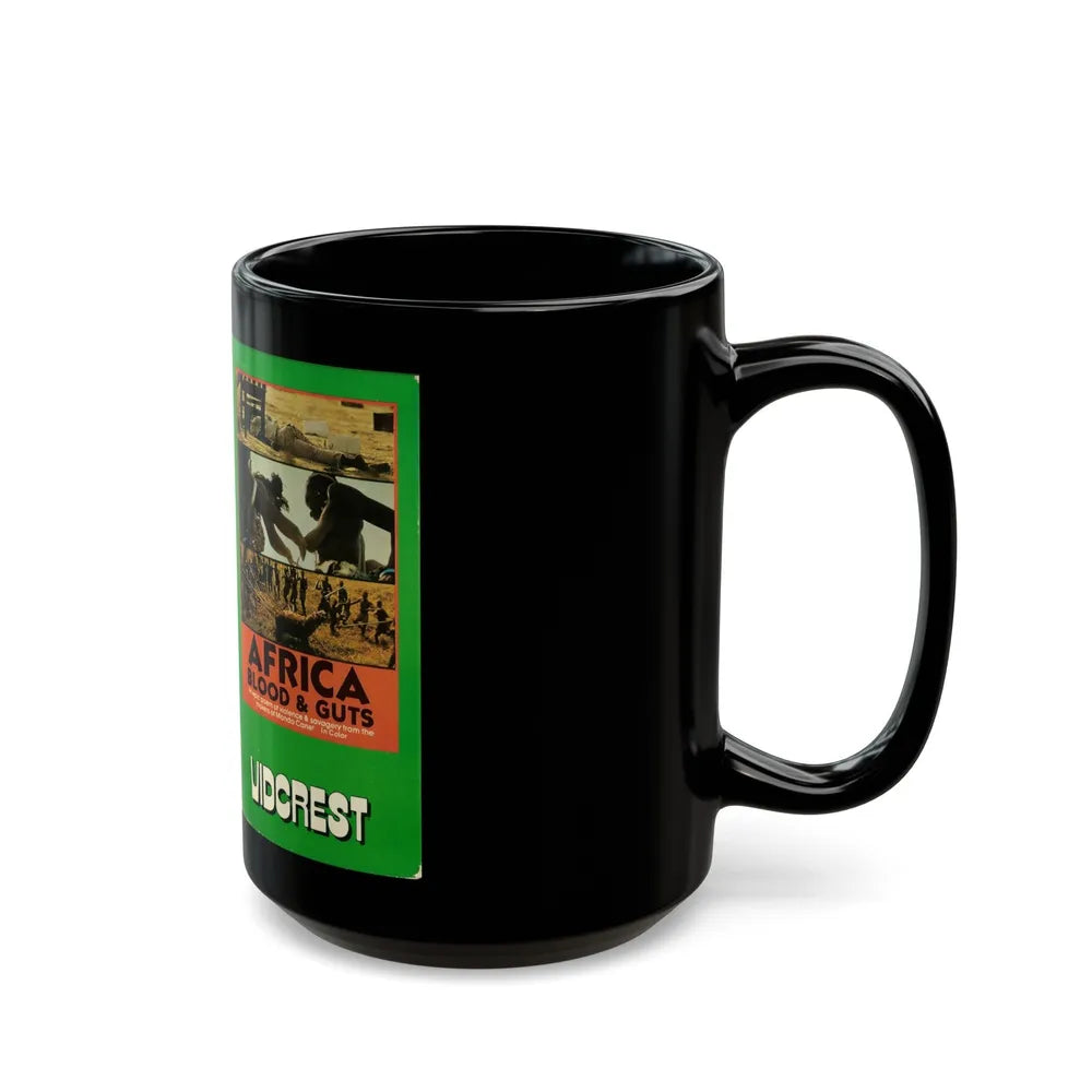 AFRICA BLOOD AND GUTS (VHS COVER) - Black Coffee Mug-Go Mug Yourself