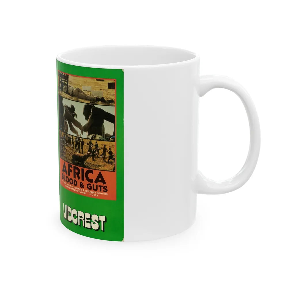 AFRICA BLOOD AND GUTS (VHS COVER) - White Coffee Mug-Go Mug Yourself