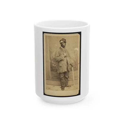 African American Man, Full-Length Portrait, Facing Right (U.S. Civil War) White Coffee Mug-15oz-Go Mug Yourself