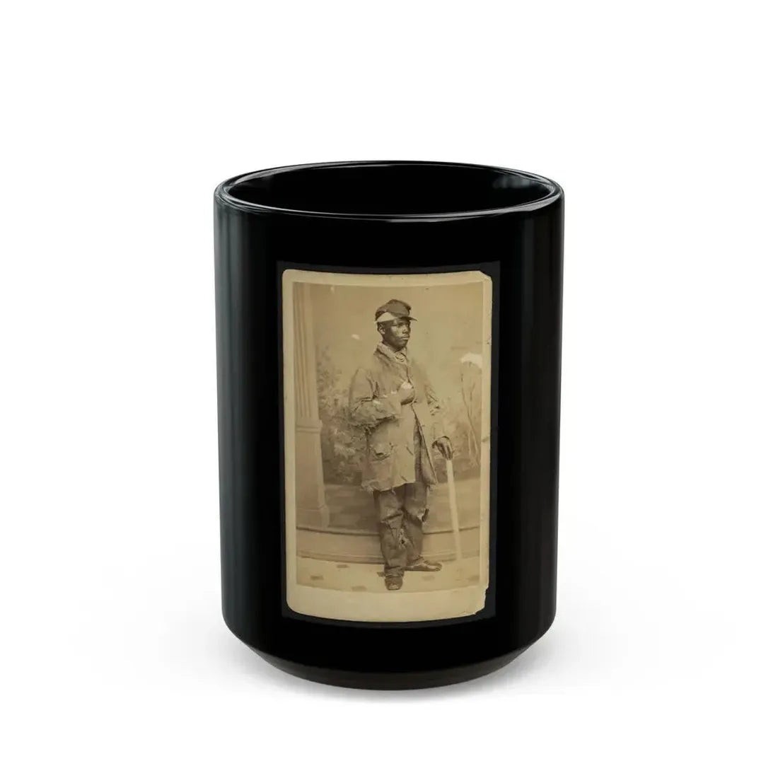 African American Man, Full-Length Portrait, Facing Right (U.S. Civil War) Black Coffee Mug 15oz - Go Mug Yourself