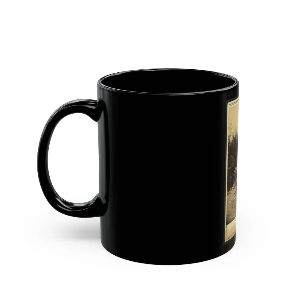 African American Man, Sitting Outside A Military Camp Tent (U.S. Civil War) Black Coffee Mug-Go Mug Yourself