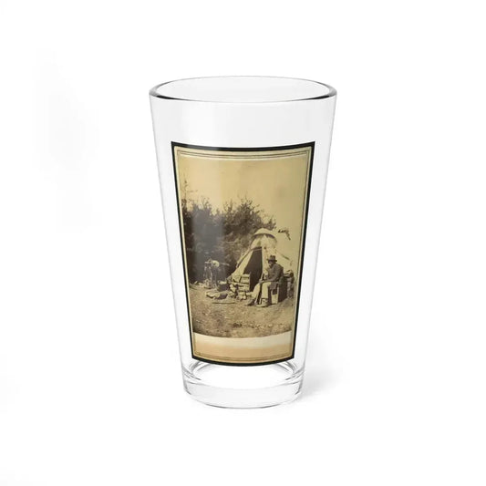 African American Man, Sitting Outside A Military Camp Tent (U.S. Civil War) Pint Glass 16oz 16oz - Go Mug Yourself