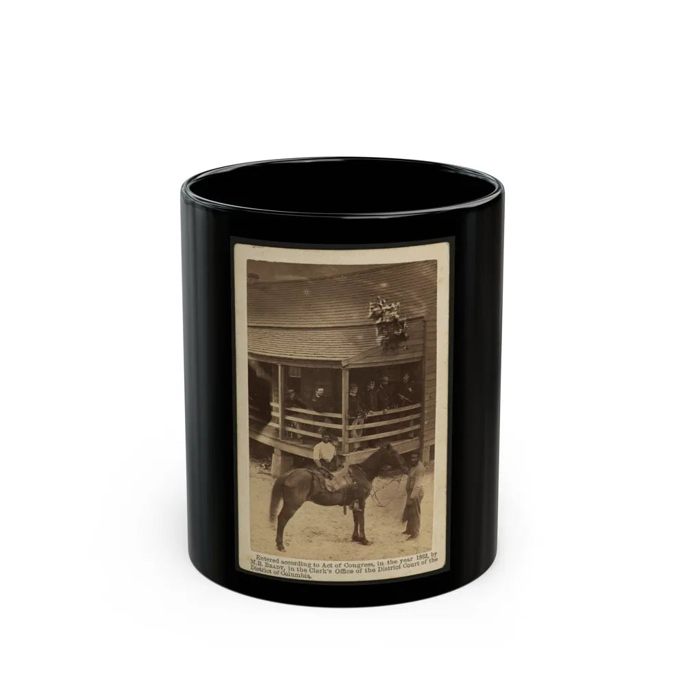 African American Men Tending A Horse (U.S. Civil War) Black Coffee Mug-11oz-Go Mug Yourself