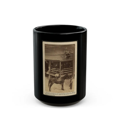 African American Men Tending A Horse (U.S. Civil War) Black Coffee Mug-15oz-Go Mug Yourself