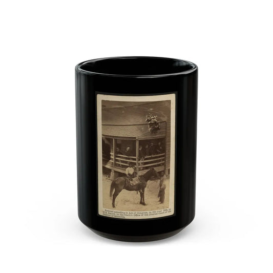 African American Men Tending A Horse (U.S. Civil War) Black Coffee Mug-15oz-Go Mug Yourself