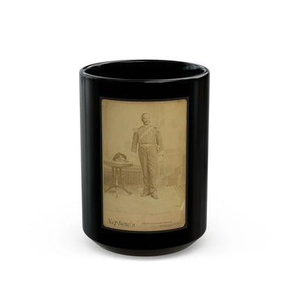 African American Soldier, Full-Length Portrait, Wearing Gar Medal, Standing Next To Table (U.S. Civil War) Black Coffee Mug-15oz-Go Mug Yourself