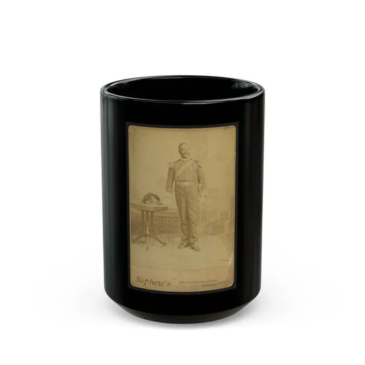 African American Soldier, Full-Length Portrait, Wearing Gar Medal, Standing Next To Table (U.S. Civil War) Black Coffee Mug 15oz - Go Mug Yourself