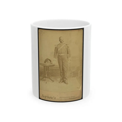 African American Soldier, Full-Length Portrait, Wearing Gar Medal, Standing Next To Table (U.S. Civil War) White Coffee Mug 11oz - Go Mug Yourself
