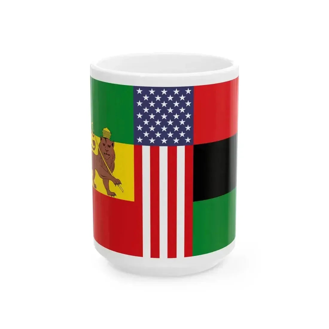 African American Unity Flag (United States) White Coffee Mug 15oz - Go Mug Yourself