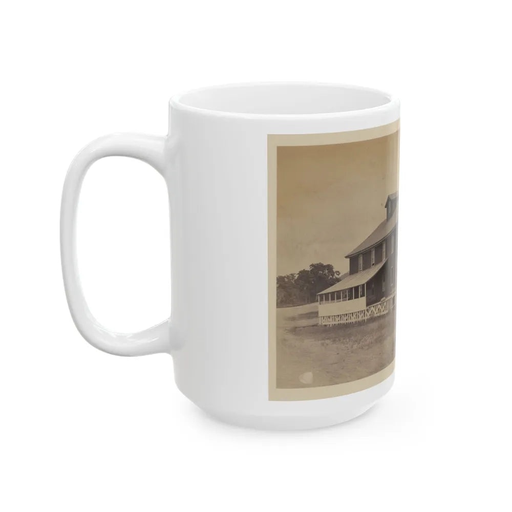 African American Workers Standing On Railroad Tracks In Front Of A Storage Facility, Possibly At Giesboro Cavalry Depot (U.S. Civil War) White Coffee Mug-Go Mug Yourself