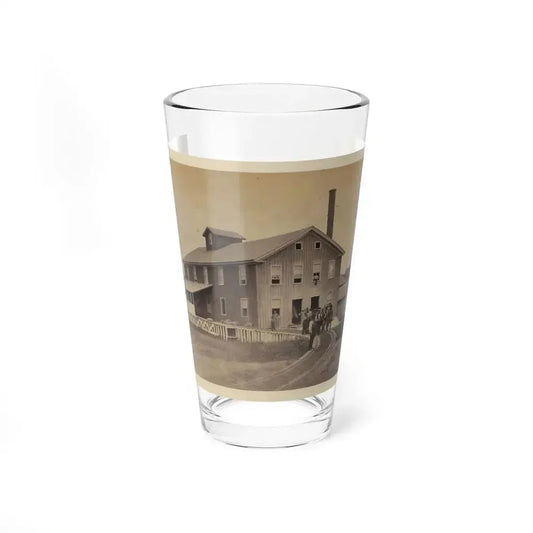African American Workers Standing On Railroad Tracks In Front Of A Storage Facility, Possibly At Giesboro Cavalry Depot (U.S. Civil War) Pint Glass 16oz 16oz - Go Mug Yourself