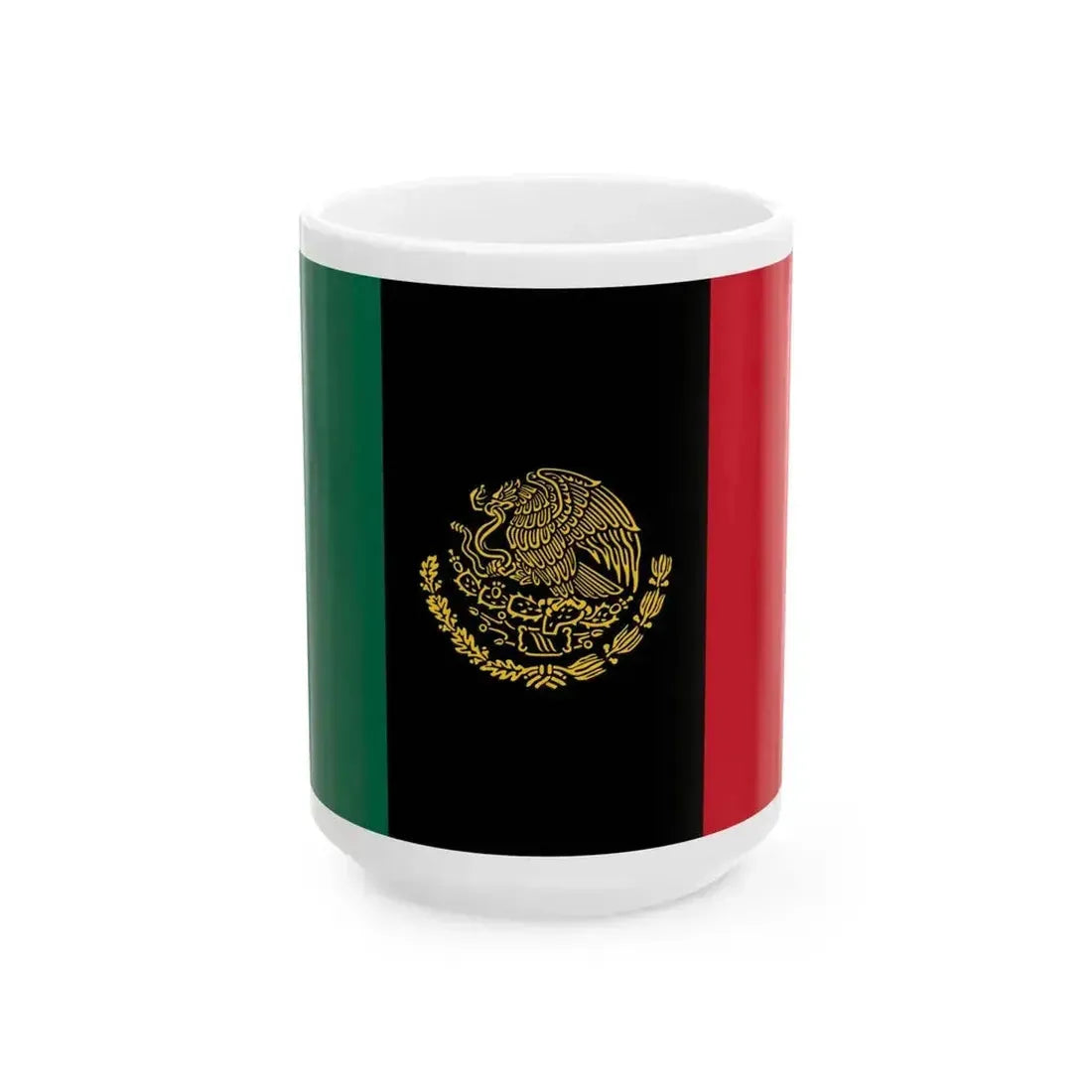 Afro-Mexican Flag proposal 2 (Mexico) White Coffee Mug 15oz - Go Mug Yourself
