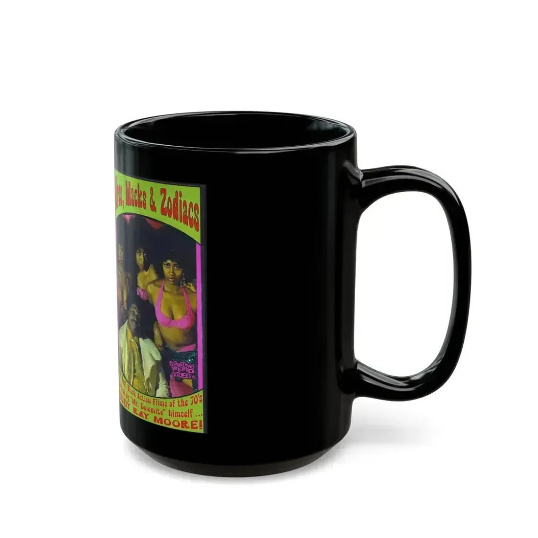 AFROS MACKS AND ZODIACS SOMETHING WEIRD VIDEO (VHS COVER) - Black Coffee Mug - Go Mug Yourself